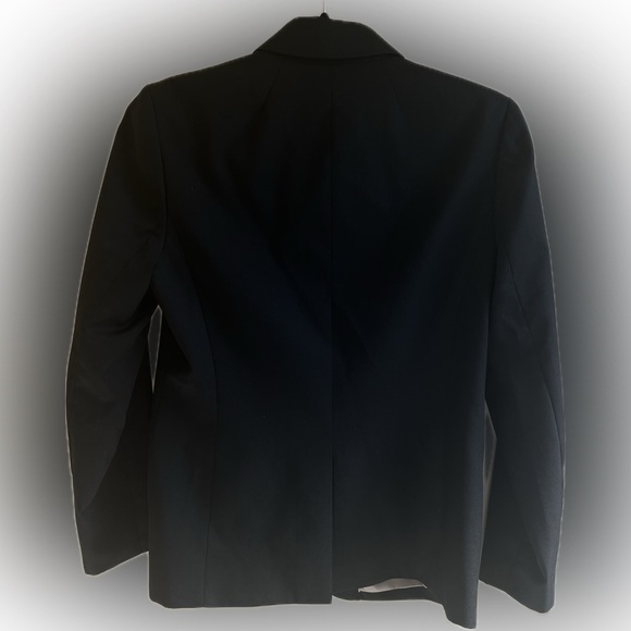 J. Crew Suit Wool blend sleek Size 4 Petite Black Blazer - Picture 2 of 8